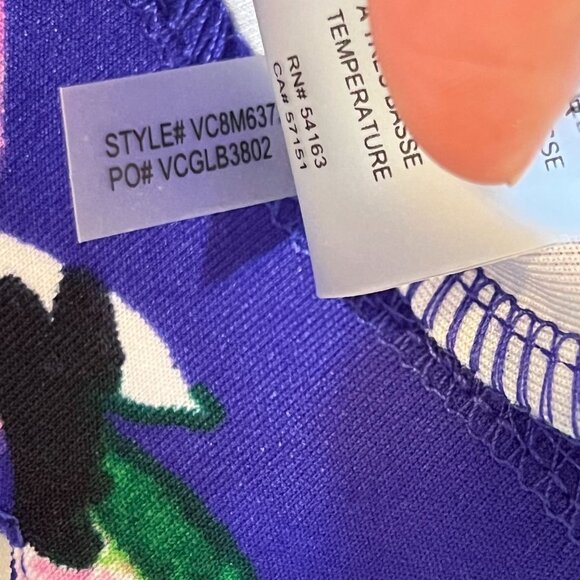 VINCE CAMUTO DRESS WOMENS BLUE FLORAL, SIZE 4 (SALE) - Picture 12 of 13